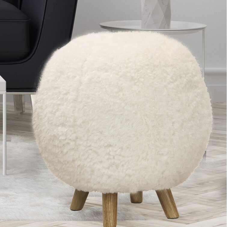 White poof online chair